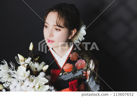 黑色長袖和服,黑色長袖和服,新娘服裝 113607652