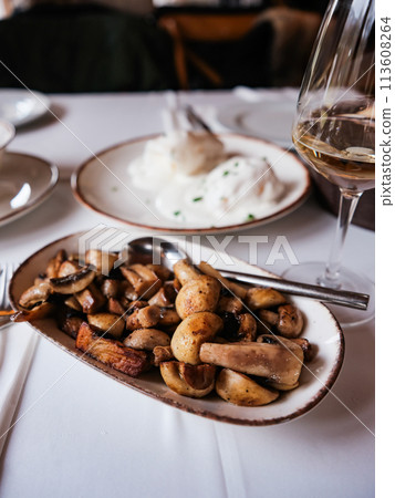 Top view traditional balkan starters for lunch Top view traditional balkan starters for lunch 113608264