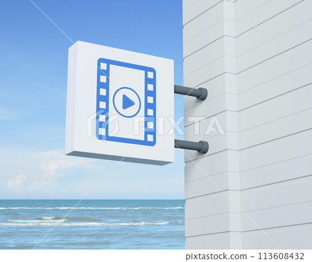 Business cinema online concept, 3D rendering Business cinema online concept, 3D rendering 113608432