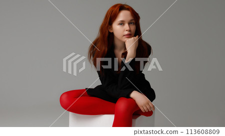 Beauty model woman . Model test portrait with 113608809
