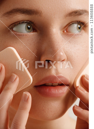 Beauty face . Beautiful face with freckles Beauty face . Beautiful face with freckles 113608888