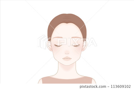 30多歲閉著眼睛的女人的臉（brevet） 113609102