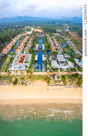 Aerial view of Khao Lak beach in Phang Nga, Thailand Aerial view of Khao Lak beach in Phang Nga, Thailand 113609473