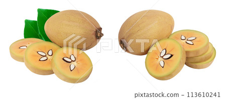Sapodilla isolated on white background with full depth of field Sapodilla isolated on white background with full depth of field 113610241