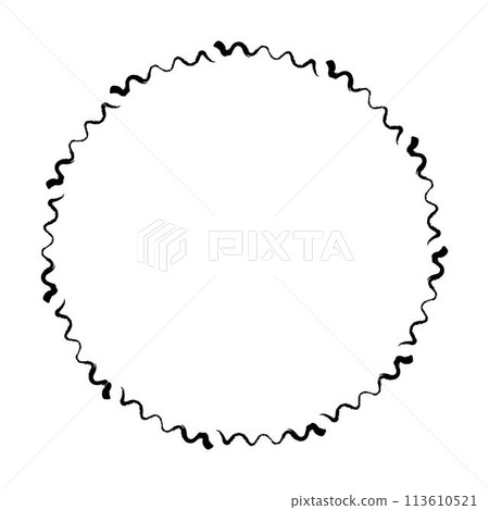 Abstract circle round grunge border frame ring for decoration ornament in vector illustration 113610521