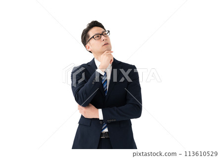 商人中年憂心忡忡的思考 商人中年憂心忡忡的思考 113610529