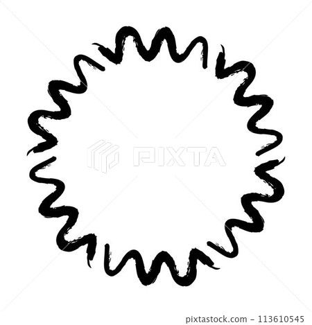 Abstract circle round grunge border frame ring for decoration ornament in vector illustration 113610545
