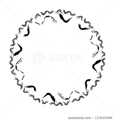 Abstract circle round grunge border frame ring for decoration ornament in vector illustration 113610566