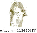 Line drawing illustration of a girl doing a 'Akanbe' 113610655