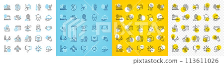 Vector icons set of Boat fishing, Video conference and Vaccination announcement line icons pack for web with Woman, Health skin, Online chemistry outline icon. Clapping hands. Vector 113611026