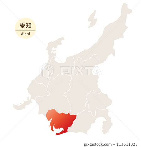 明亮美麗的愛知縣地圖，愛知縣中部地區 113611325