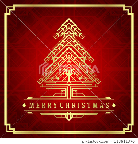 Christmas tree art deco style 113611376