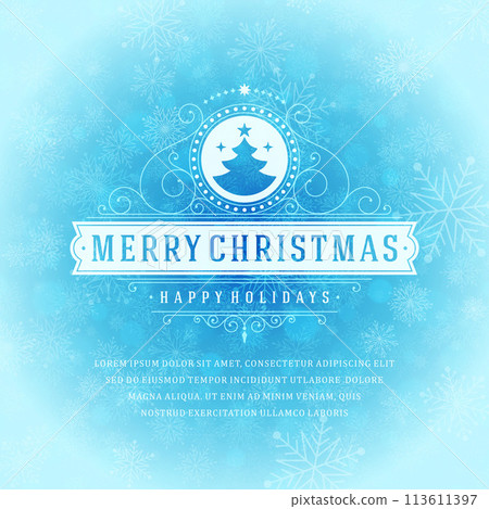 Christmas greeting card light and snowflakes vector background Christmas greeting card light and snowflakes vector background 113611397
