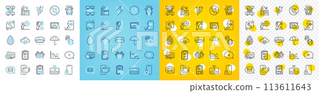 Vector icons set of Checklist, Electronic thermometer and Voting campaign line icons pack for web with Diagram chart, Fraud, Lock outline icon. Artificial colors, Lightning bolt. Vector Vector icons set of Checklist, Electronic thermometer and Voting campaign line icons pack for web with Diagram chart, Fraud, Lock outline icon. Artificial colors, Lightning bolt. Vector 113611643