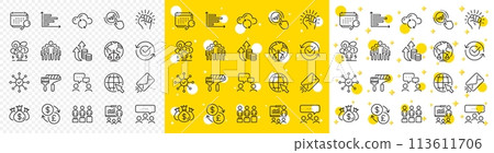 Outline Approved, E-mail and Empower line icons pack for web with Check investment, Equity, Calendar line icon. Presentation, Group, Currency exchange pictogram icon. Horizontal chart. Vector Outline Approved, E-mail and Empower line icons pack for web with Check investment, Equity, Calendar line icon. Presentation, Group, Currency exchange pictogram icon. Horizontal chart. Vector 113611706