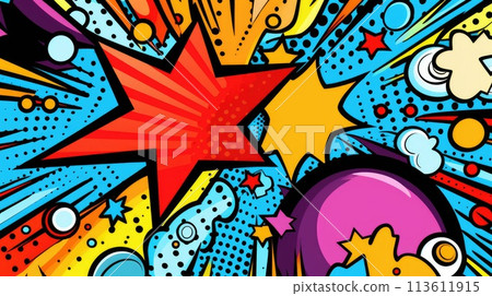 colorful background in pop art style illustration 113611915