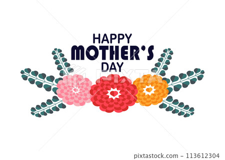 Happy Mother's Day lettering on a white 113612304