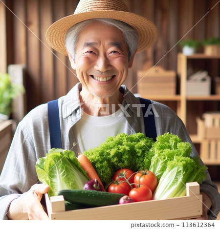 有送貨蔬菜箱的農民 113612364