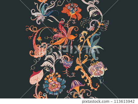 Fantasy, alien hypnotic flowers 113613942