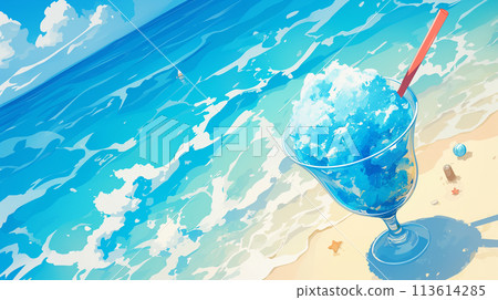 Shaved ice background frame 113614285