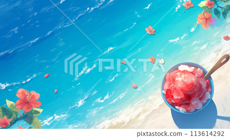 刨冰背景框架 113614292