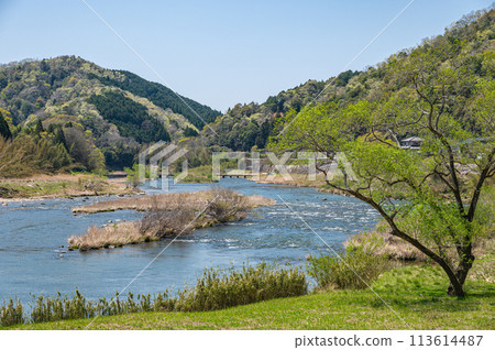 京都府南山城村京都清澈的木津川 113614487
