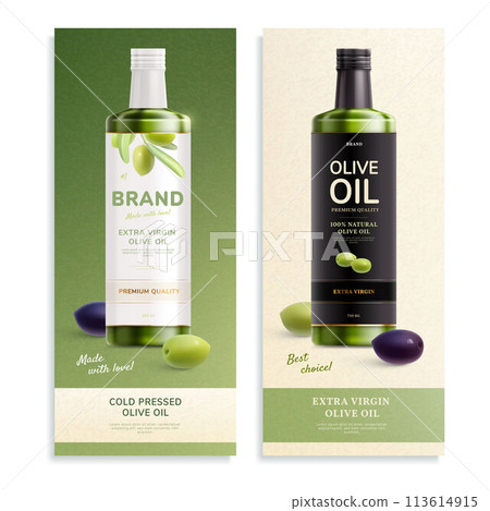 Realistic oilve oil banners Realistic oilve oil banners 113614915