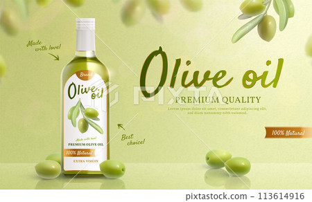Realistic oilve oil advertising composition Realistic oilve oil advertising composition 113614916