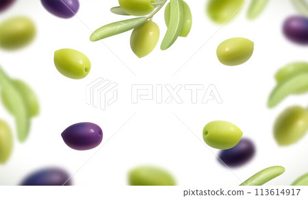 Realistic oilve oil background Realistic oilve oil background 113614917