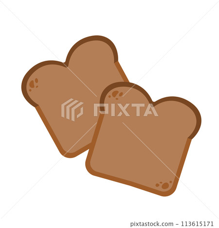 Traditional classic brown bread. Brown wheat flour baking. Crisp Loaf. Nutrition product, Isolated on white background. Vector illustration for print, banner, card, brochure, logo, menu. Traditional classic brown bread. Brown wheat flour baking. Crisp Loaf. Nutrition product, Isolated on white background. Vector illustration for print, banner, card, brochure, logo, menu. 113615171