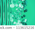 CG Background material of floating glass balls and glass plates CG Background material of floating glass balls and glass plates 113615216