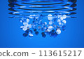 CG Background material of floating glass balls and glass plates CG Background material of floating glass balls and glass plates 113615217