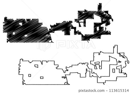 Centennial City, Colorado (United States cities, United States of America, us, usa city) map vector illustration, scribble sketch City of Centennial map 113615314