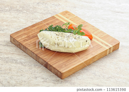 Raw haloumi cheese for grill 113615398
