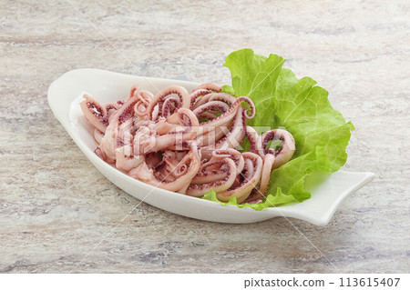 Marinated squid tentacles in the bowl 113615407
