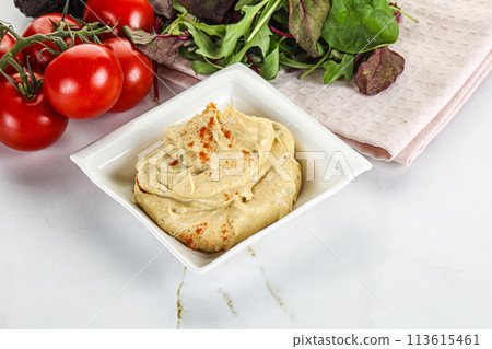 Creamy hummus in the bowl 113615461