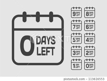 Countdown daily page calendar icon - 0 days left Countdown daily page calendar icon - 0 days left 113616553