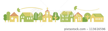 Simple city illustration material 113616596
