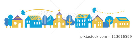 Simple city illustration material 113616599