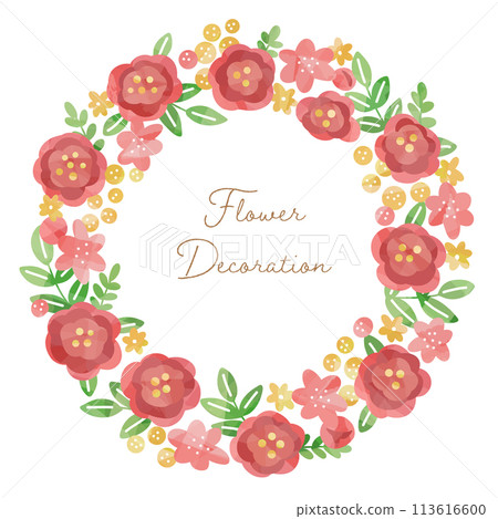 Flower wreath paper cutting style 113616600