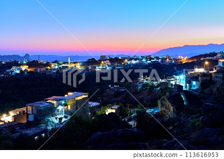 中東阿曼的一個隱密村莊米斯法夜景 中東阿曼的一個隱密村莊米斯法夜景 113616953