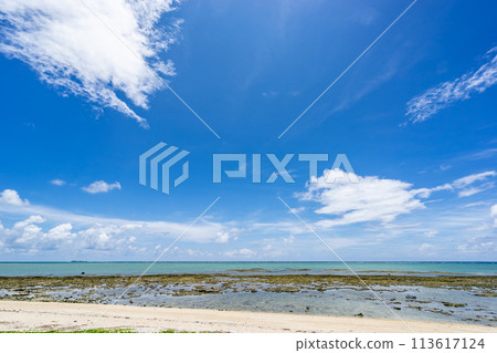 [Okinawa Prefecture] Deep blue sky and sea in midsummer 113617124