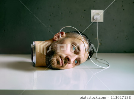 Removable humanoid robot head on charging Removable humanoid robot head on charging 113617128