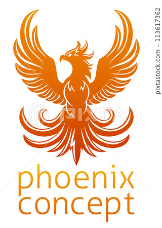 Phoenix Fire Bird Rising Wings Spread Eagle Phoenix Fire Bird Rising Wings Spread Eagle 113617362