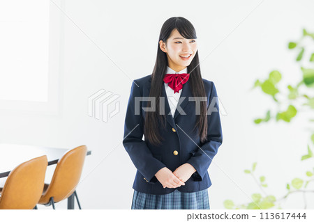 High school girl in uniform 113617444