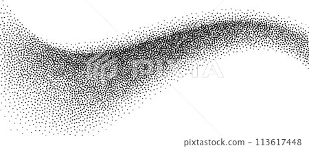 Dotwork abstract background, black grain texture, Abstract stipple sand effect, gradient backdrop from dots. 113617448