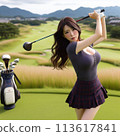 Women playing golf 113617841