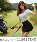 Women playing golf 113617845