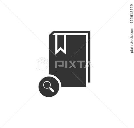 Book search icon flat Book search icon flat 113618559