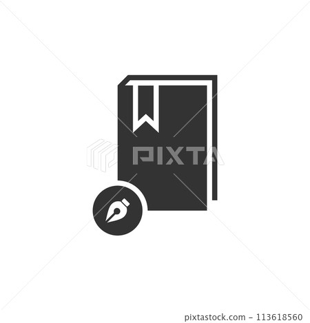 Book write icon flat Book write icon flat 113618560